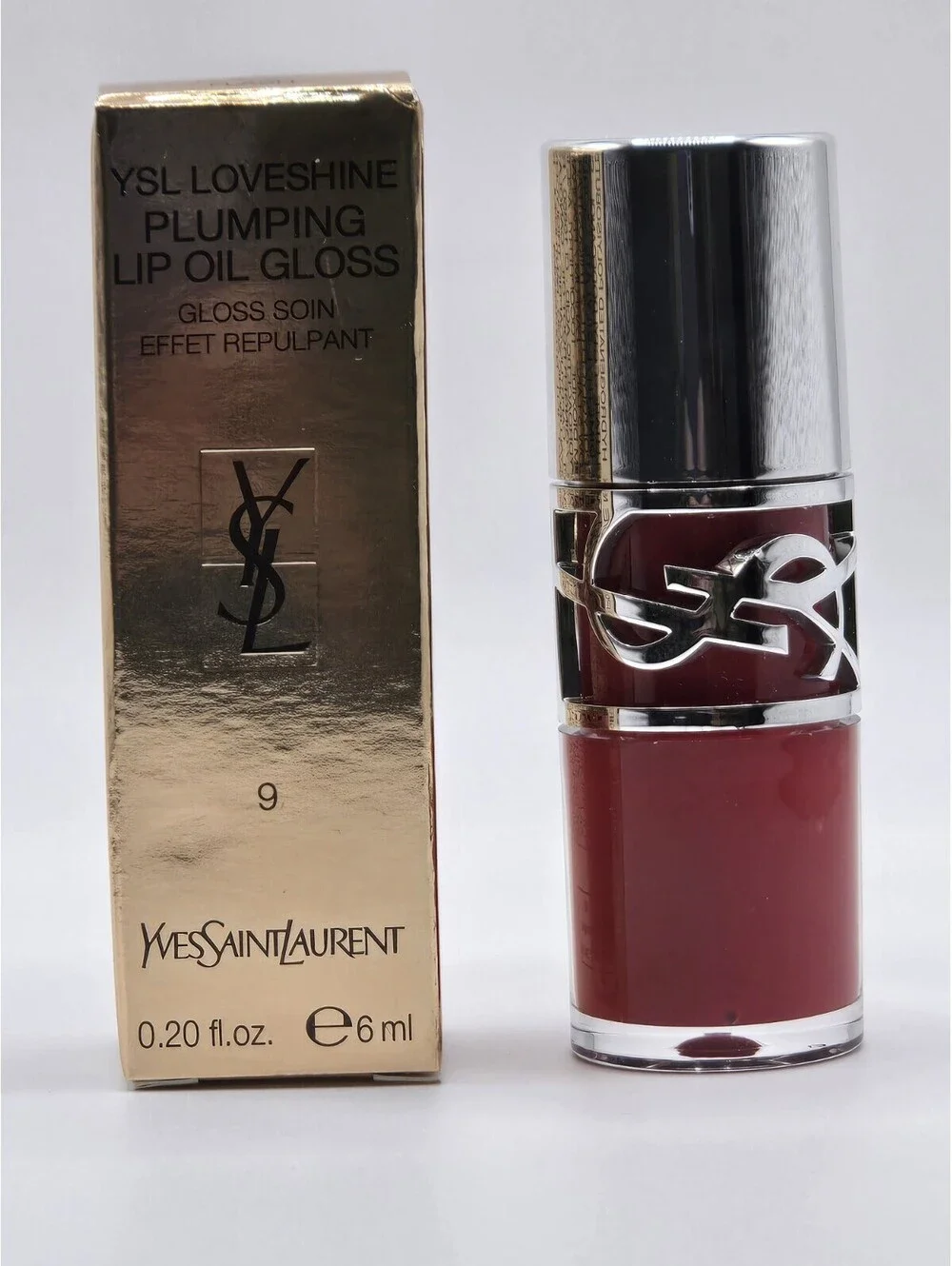 Yves Saint Laurent Loveshine Lip Oil Gloss 09 Cherry Flash Hyaluronic New